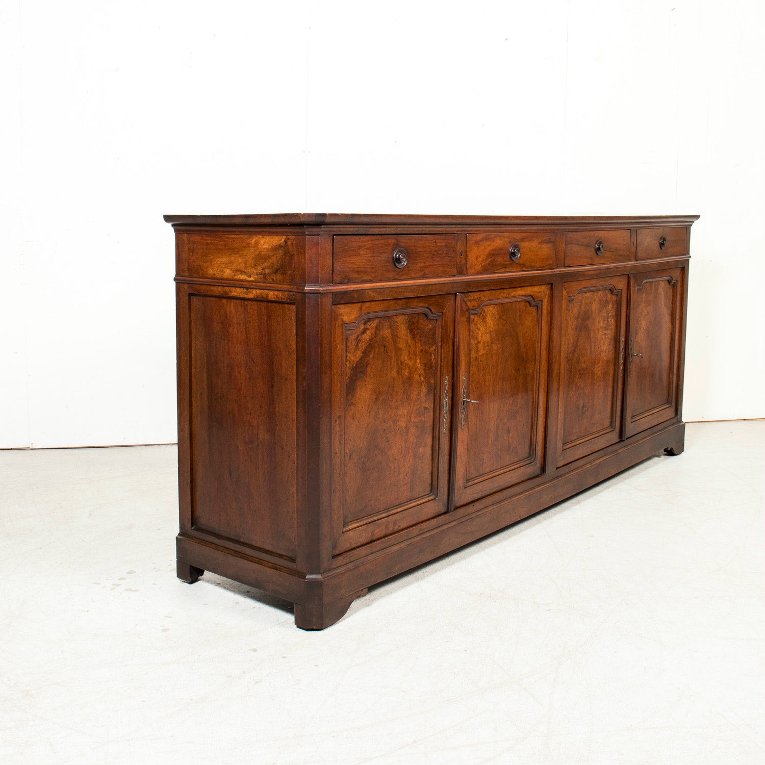 Large 19th Century French Louis Philippe Period Walnut Enfilade Buffet