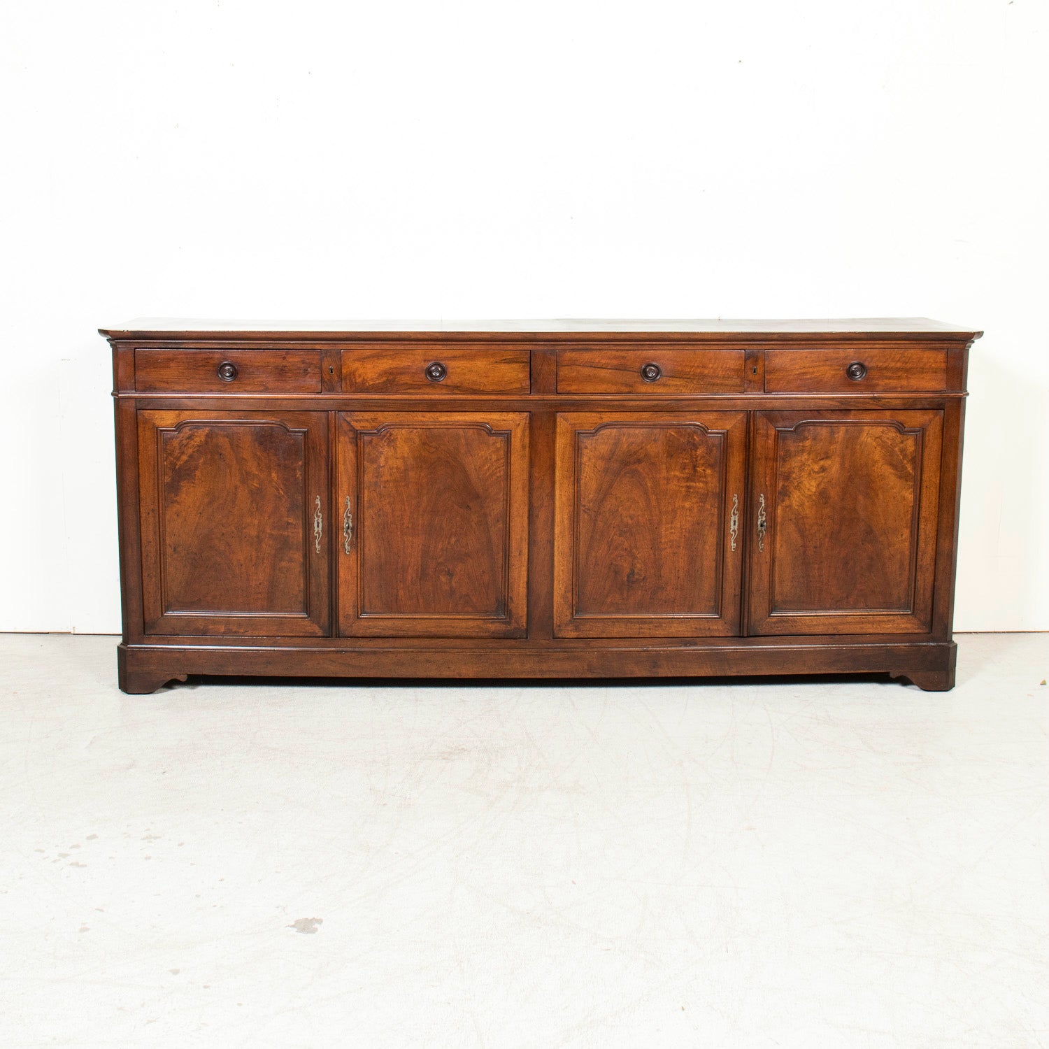 Large 19th Century French Louis Philippe Period Walnut Enfilade Buffet