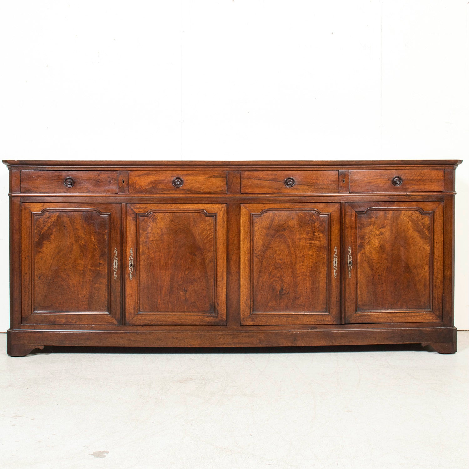 Large 19th Century French Louis Philippe Period Walnut Enfilade Buffet