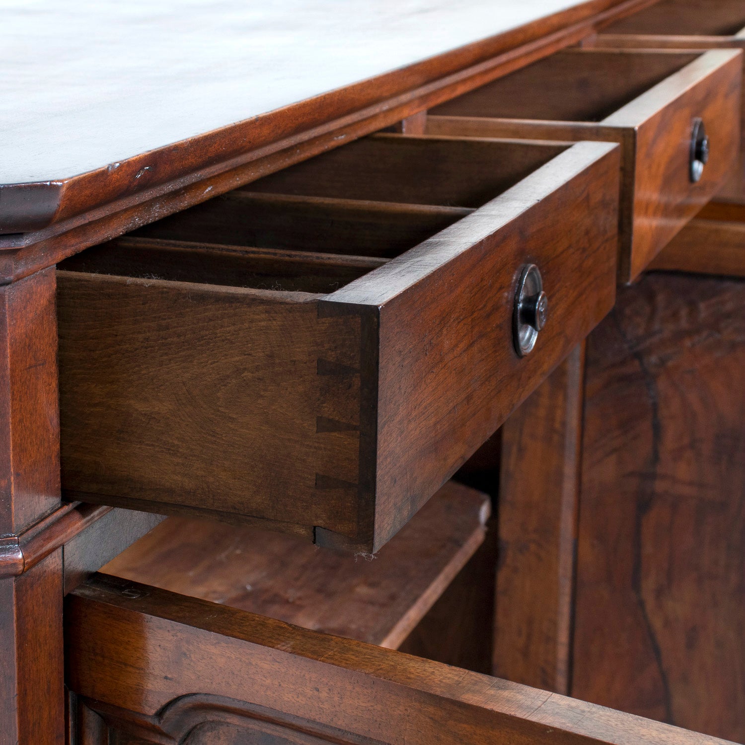 Large 19th Century French Louis Philippe Period Walnut Enfilade Buffet