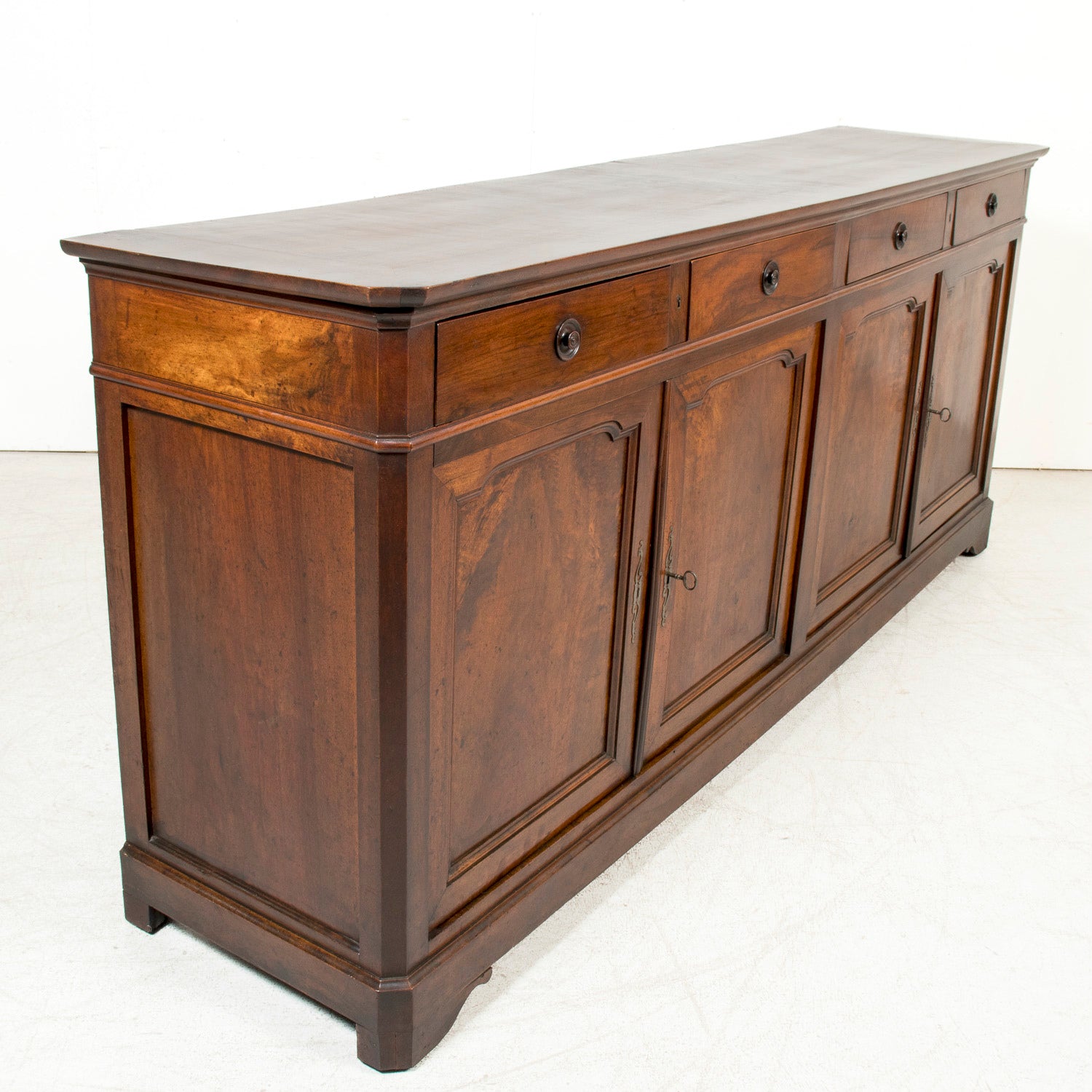 Large 19th Century French Louis Philippe Period Walnut Enfilade Buffet