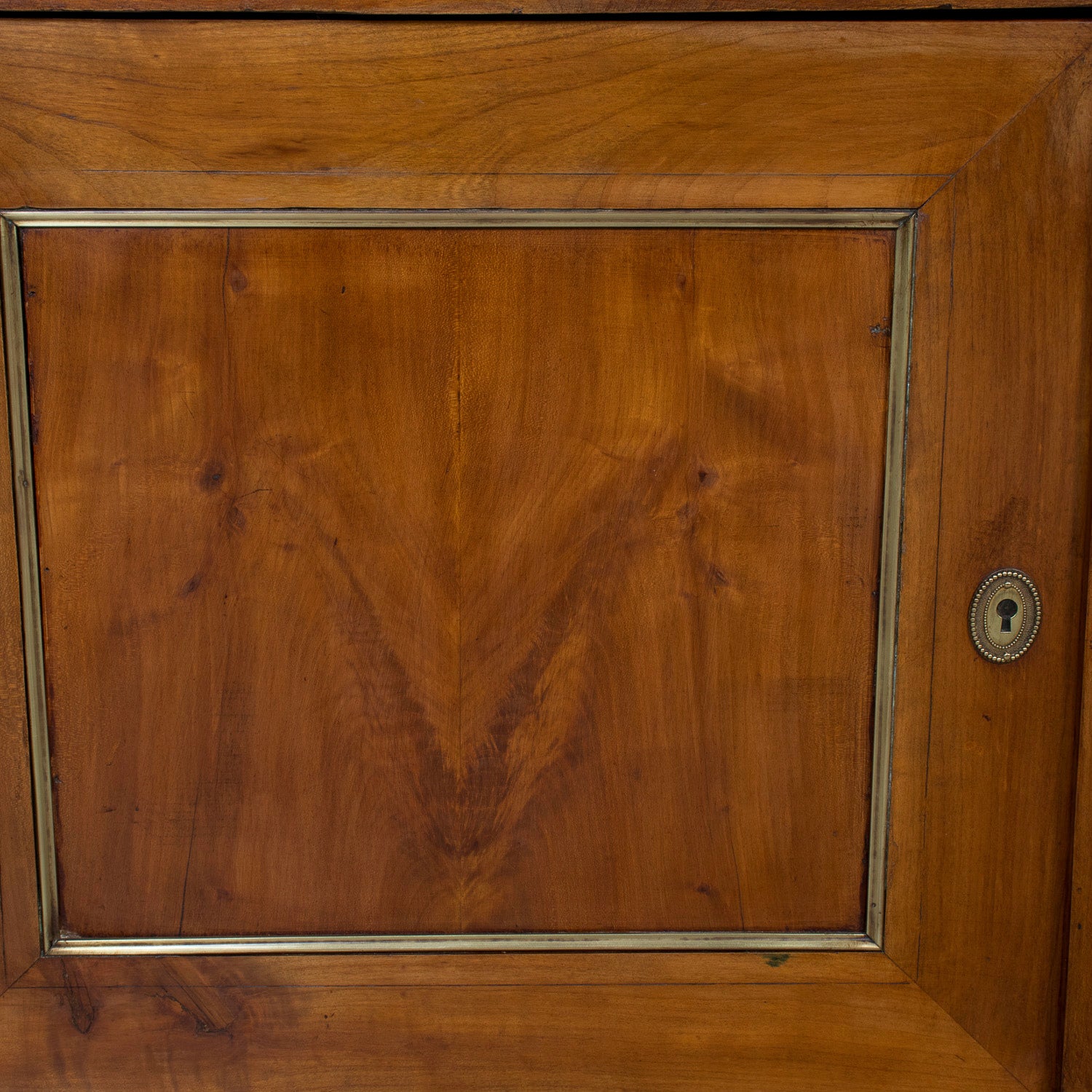 19th Century French Louis XVI Style Walnut Buffet with Black Marble Top & Brass Trim from Paris