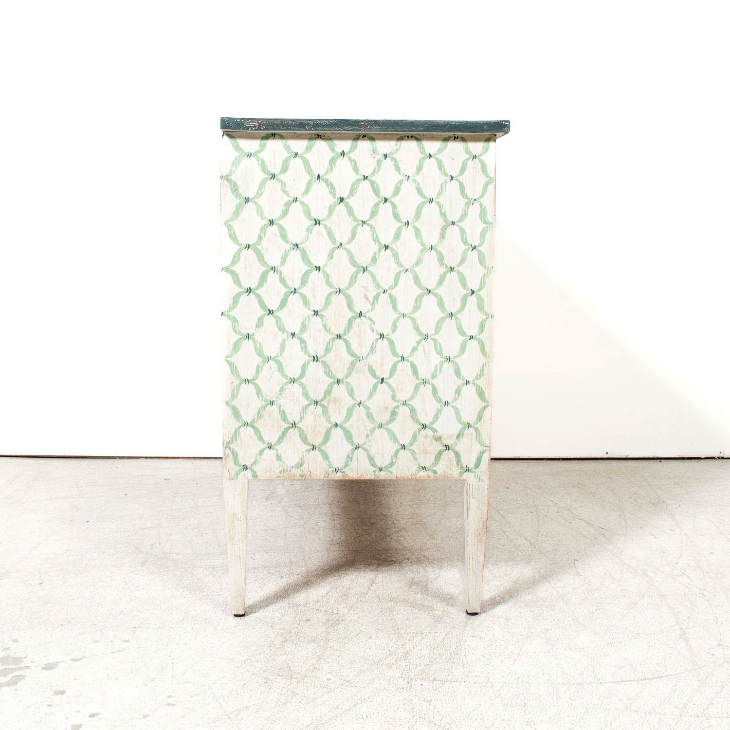 Pair of Bespoke Neoclassical Italian Painted Three-Drawer Commodes, Custom Designed