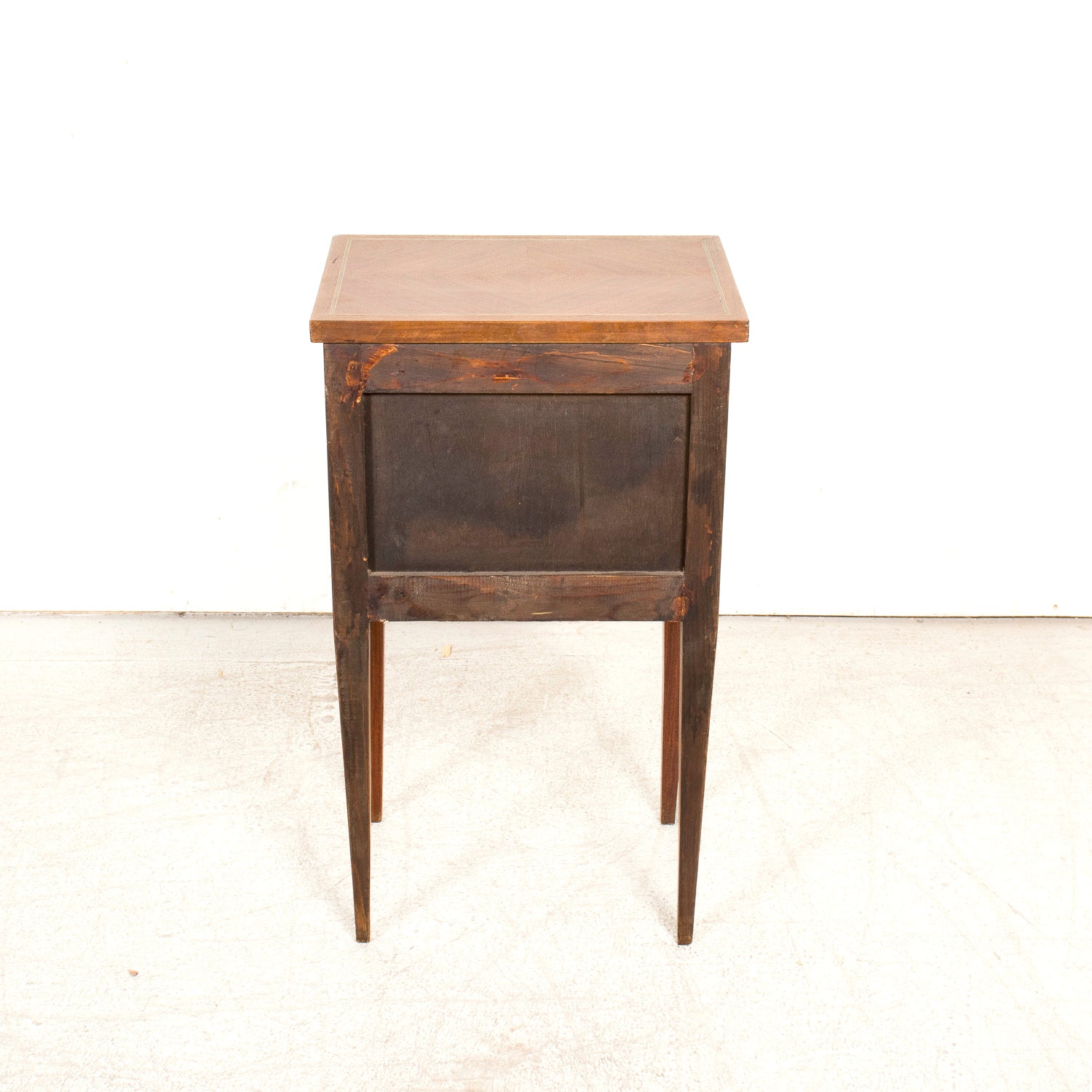 19th Century French Louis XVI Style Petite Walnut Commode or Side Table with Marquetry
