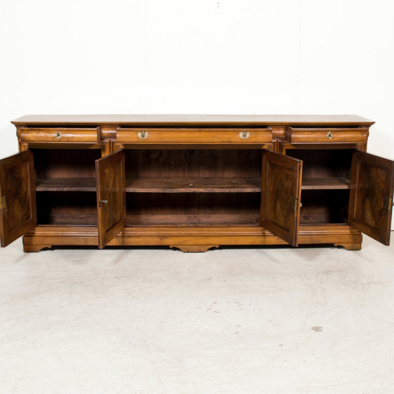Grand 19th Century French Louis Philippe Period Cherrywood Lyonnaise Enfilade Buffet