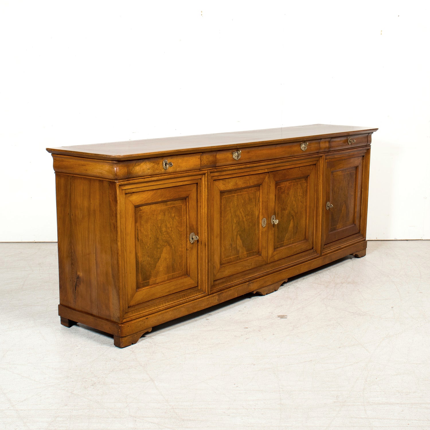 Grand 19th Century French Louis Philippe Period Cherrywood Lyonnaise Enfilade Buffet