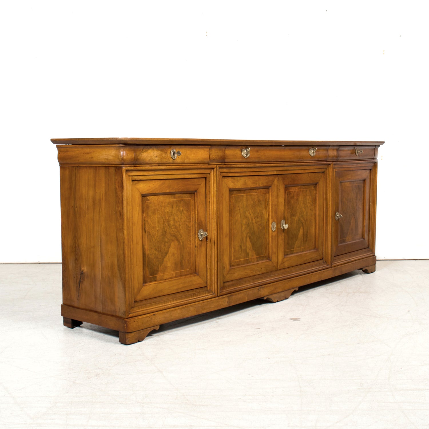 Grand 19th Century French Louis Philippe Period Cherrywood Lyonnaise Enfilade Buffet