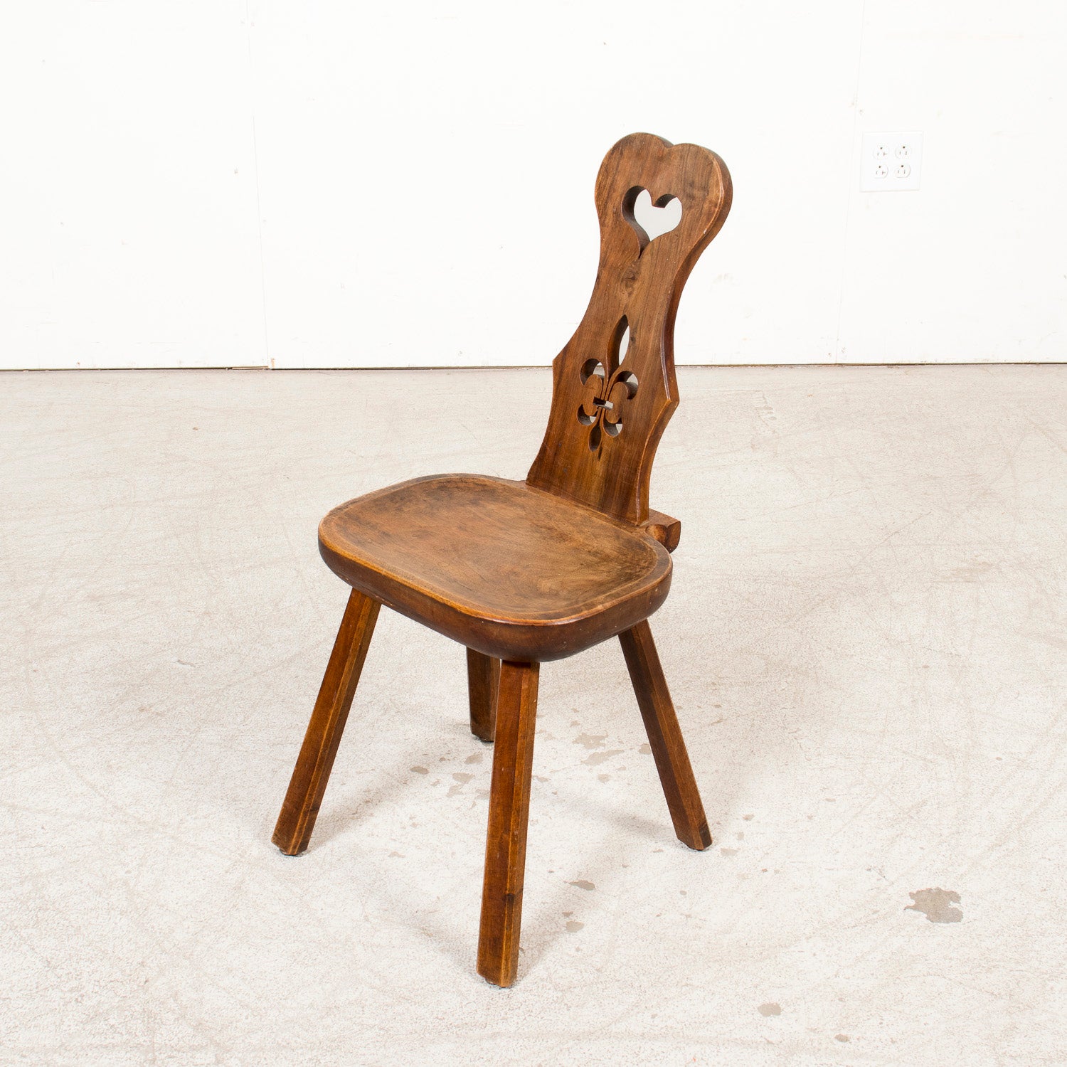 Four 19th Century Hand Carved French Alsatian Side Chairs, Sold Separately