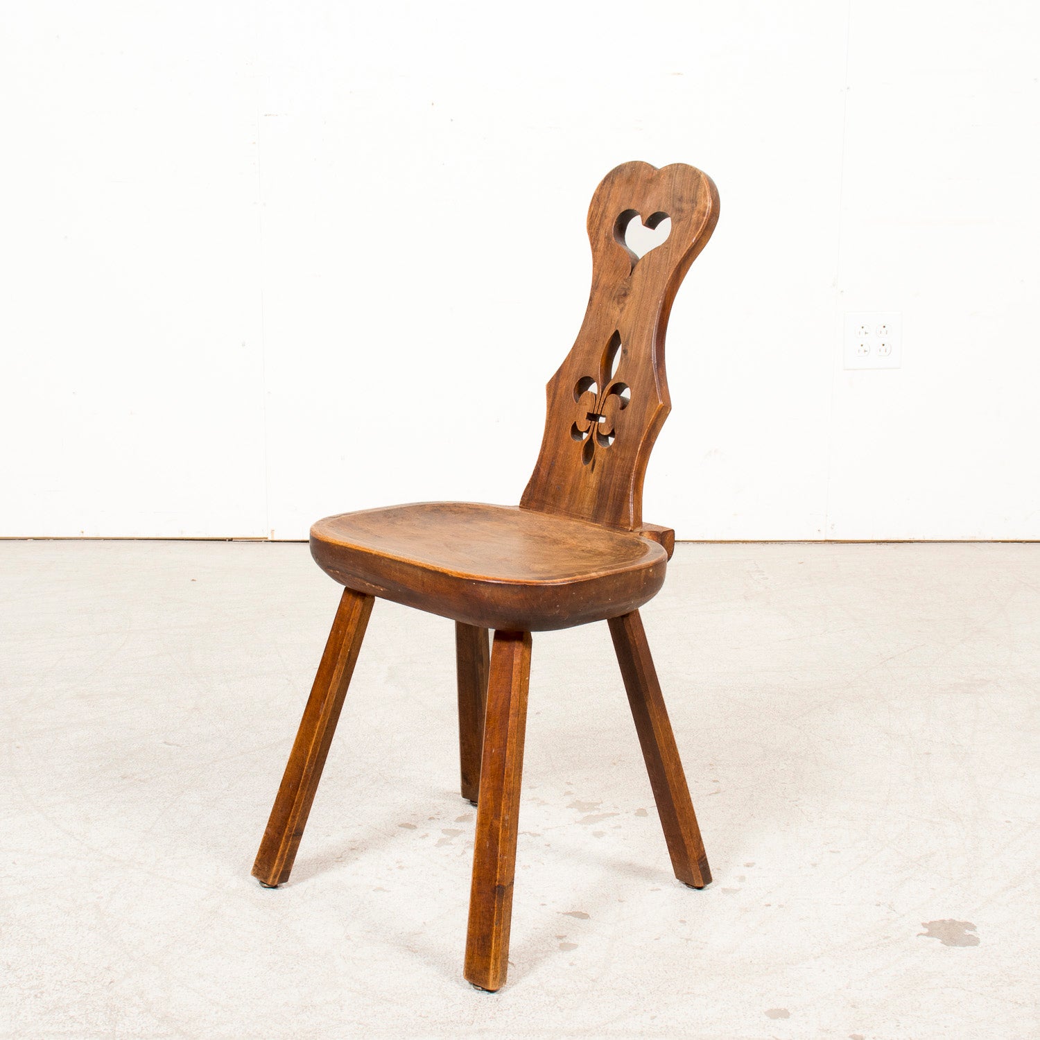 Four 19th Century Hand Carved French Alsatian Side Chairs, Sold Separately