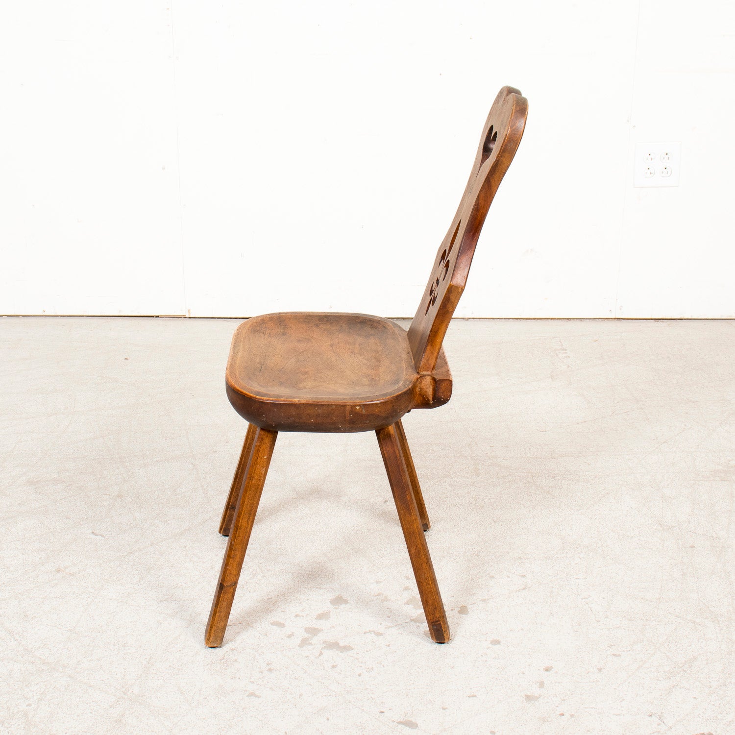 Four 19th Century Hand Carved French Alsatian Side Chairs, Sold Separately