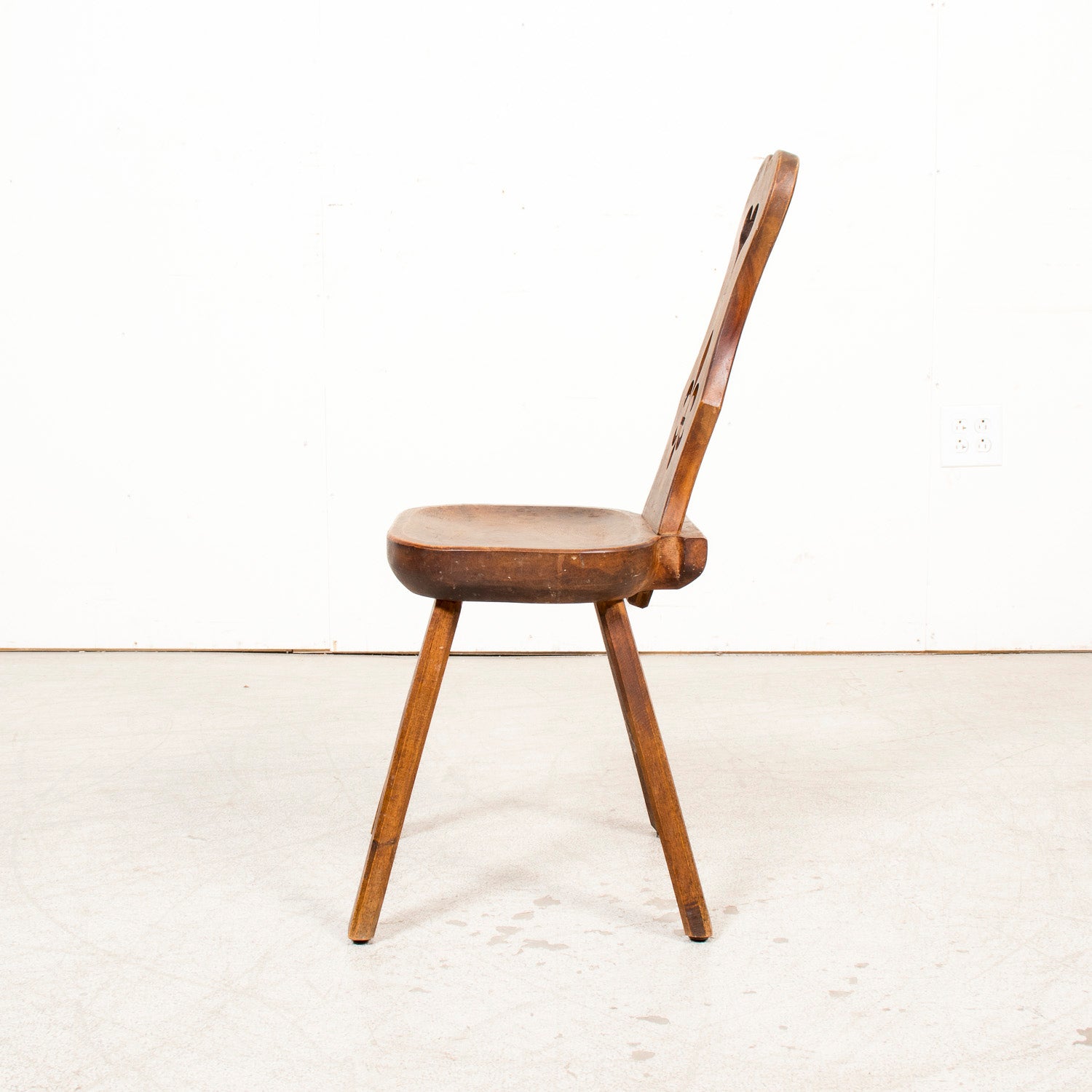 Four 19th Century Hand Carved French Alsatian Side Chairs, Sold Separately