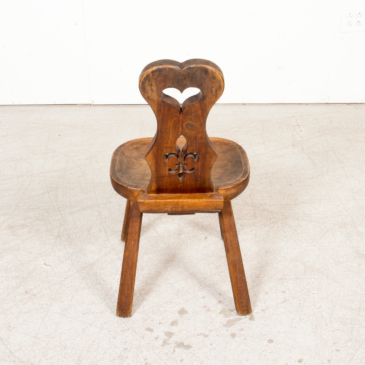 Four 19th Century Hand Carved French Alsatian Side Chairs, Sold Separately