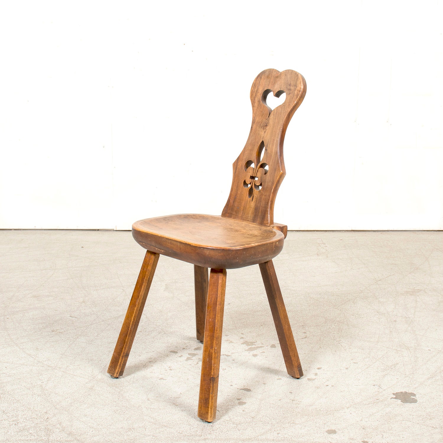 Four 19th Century Hand Carved French Alsatian Side Chairs, Sold Separately