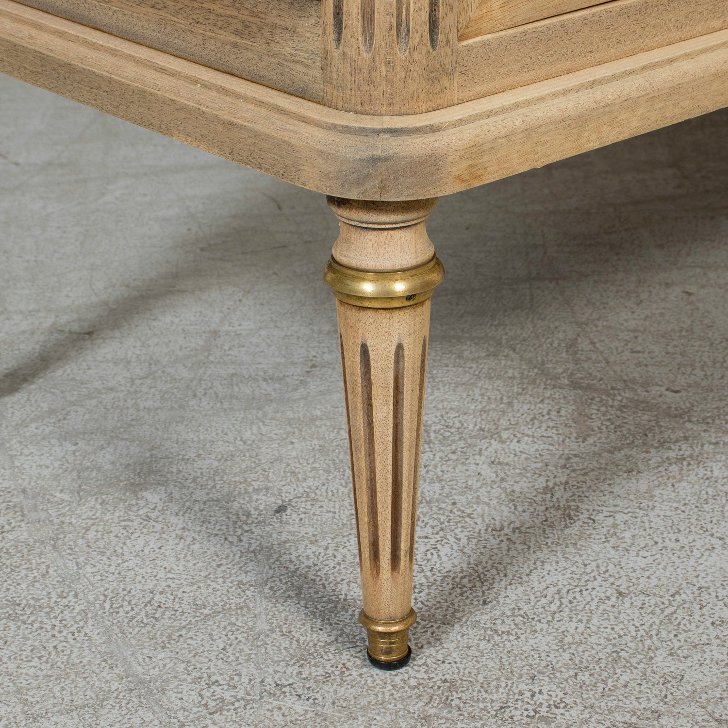 19th Century French Bleached Louis XVI Style Marble Top Lyonnaise Commode