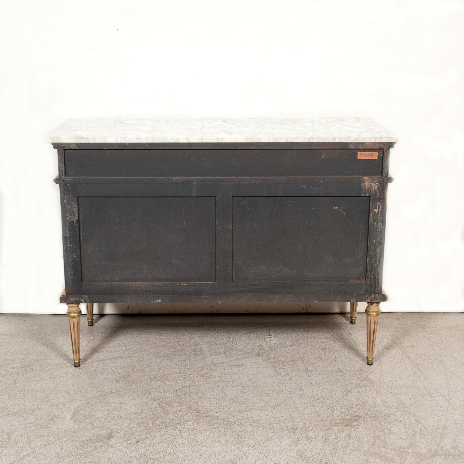 19th Century French Bleached Louis XVI Style Marble Top Lyonnaise Commode