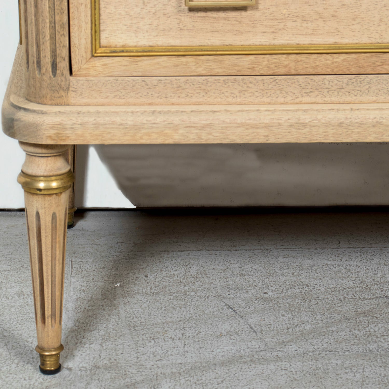 19th Century French Bleached Louis XVI Style Marble Top Lyonnaise Commode