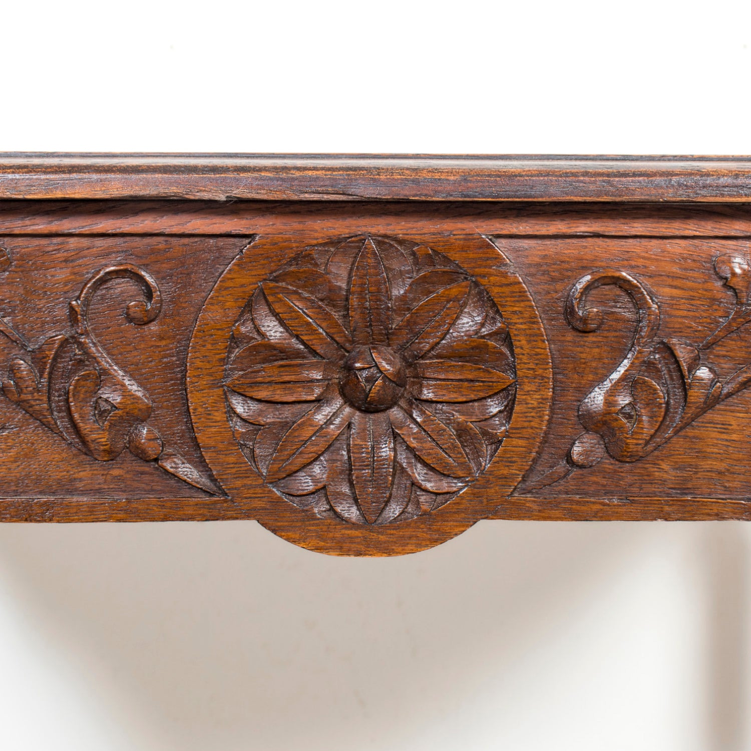 19th Century French Louis XVI Style Carved Oak Side Table
