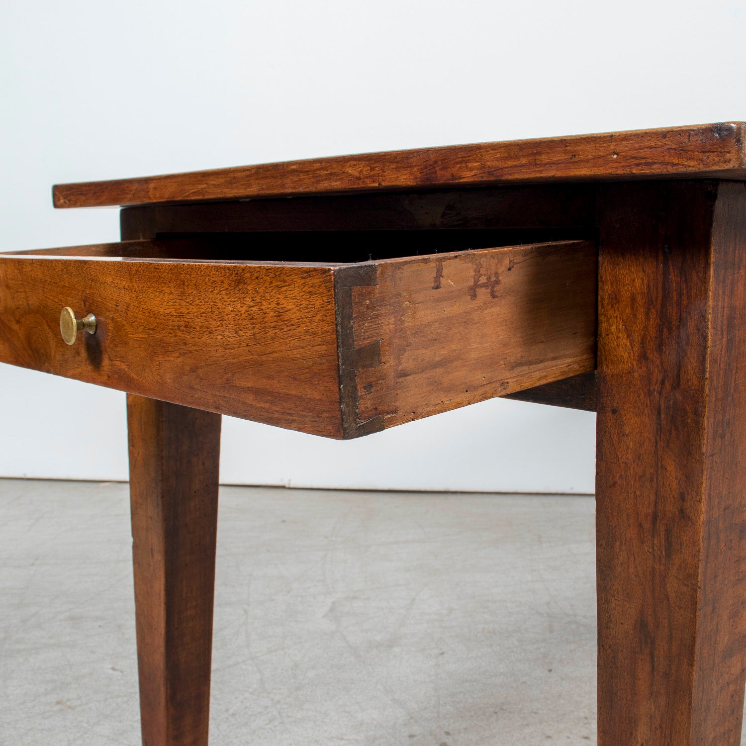 18th Century French Louis XVI Period Walnut Farm Table with Drawer