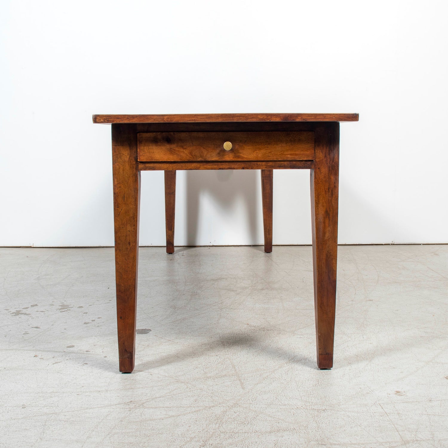 18th Century French Louis XVI Period Walnut Farm Table with Drawer