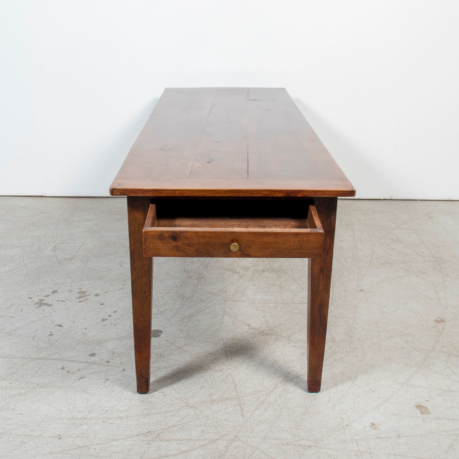 18th Century French Louis XVI Period Walnut Farm Table with Drawer