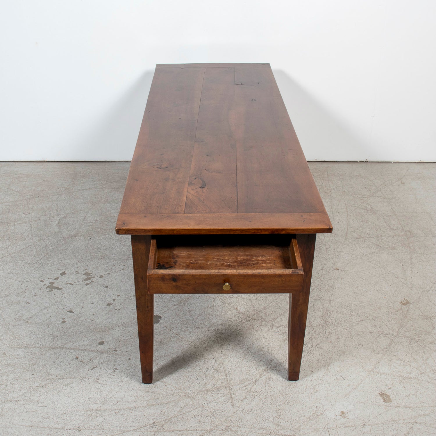 18th Century French Louis XVI Period Walnut Farm Table with Drawer