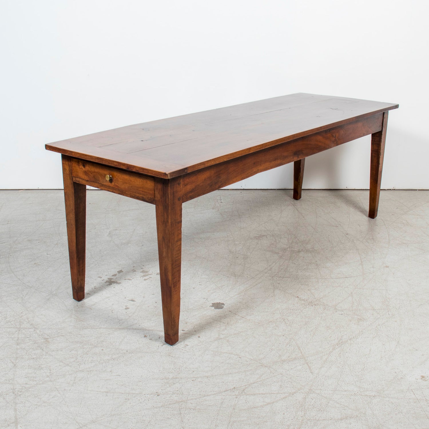 18th Century French Louis XVI Period Walnut Farm Table with Drawer