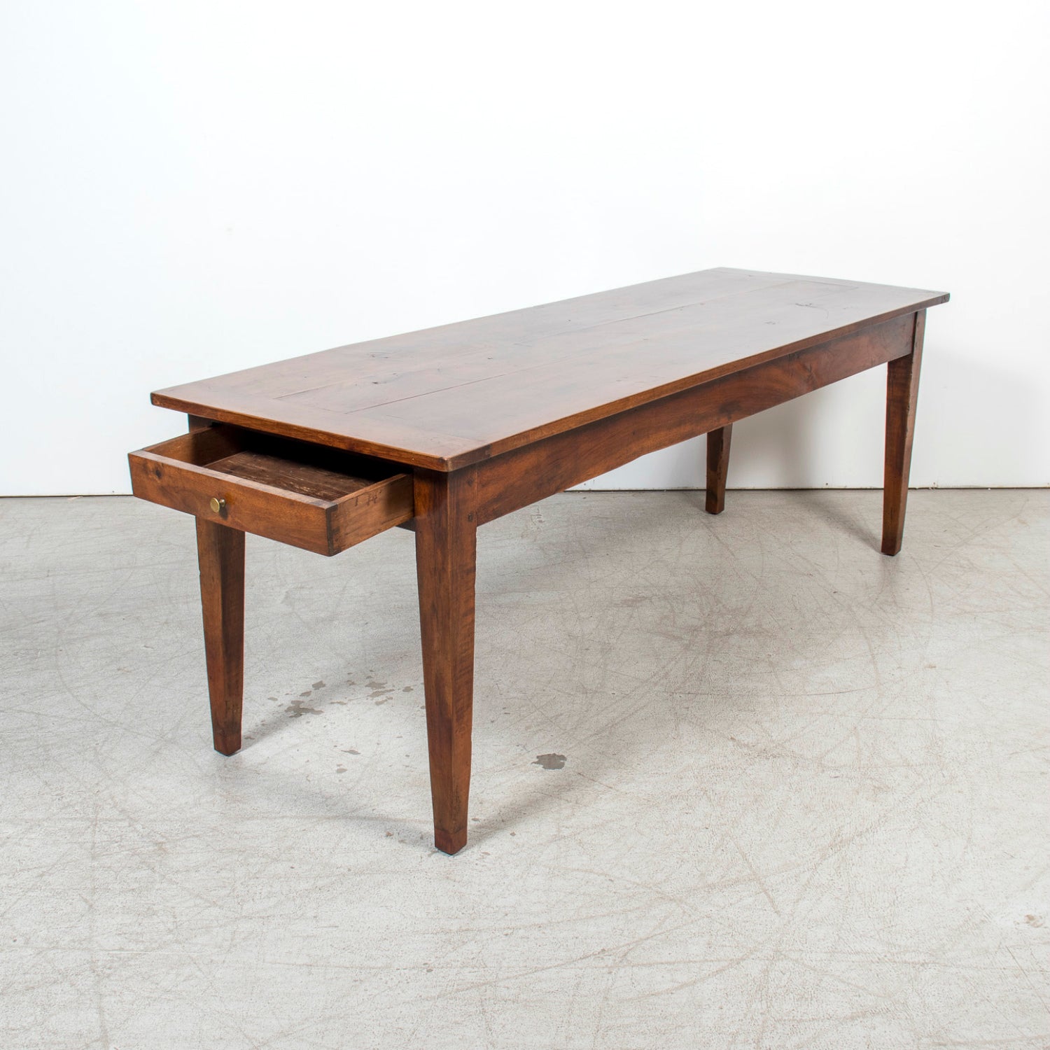 18th Century French Louis XVI Period Walnut Farm Table with Drawer