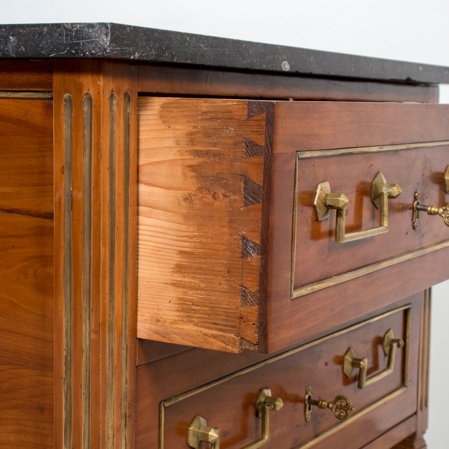 19th Century French Louis XVI Petite Commode with Black Marble Top