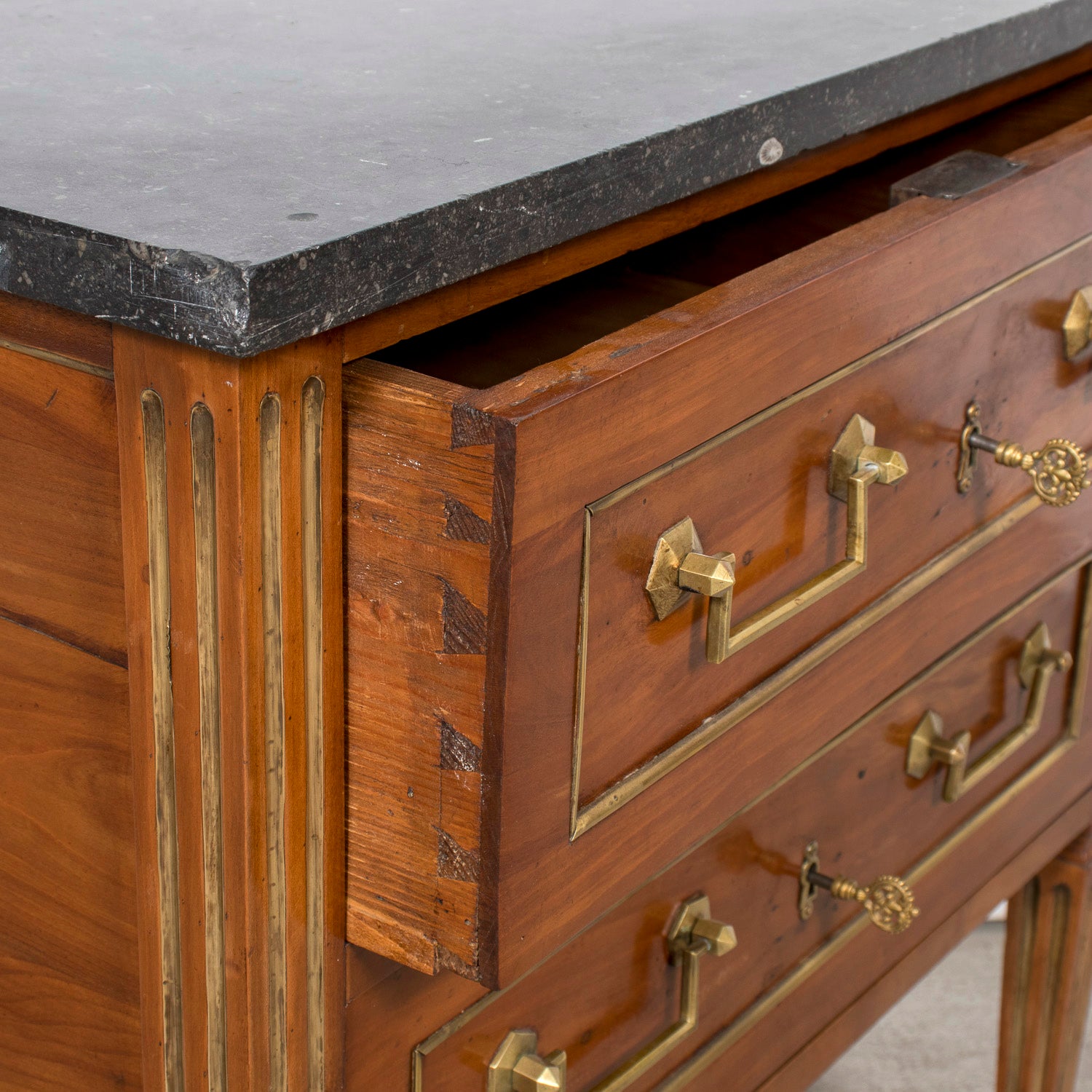19th Century French Louis XVI Petite Commode with Black Marble Top