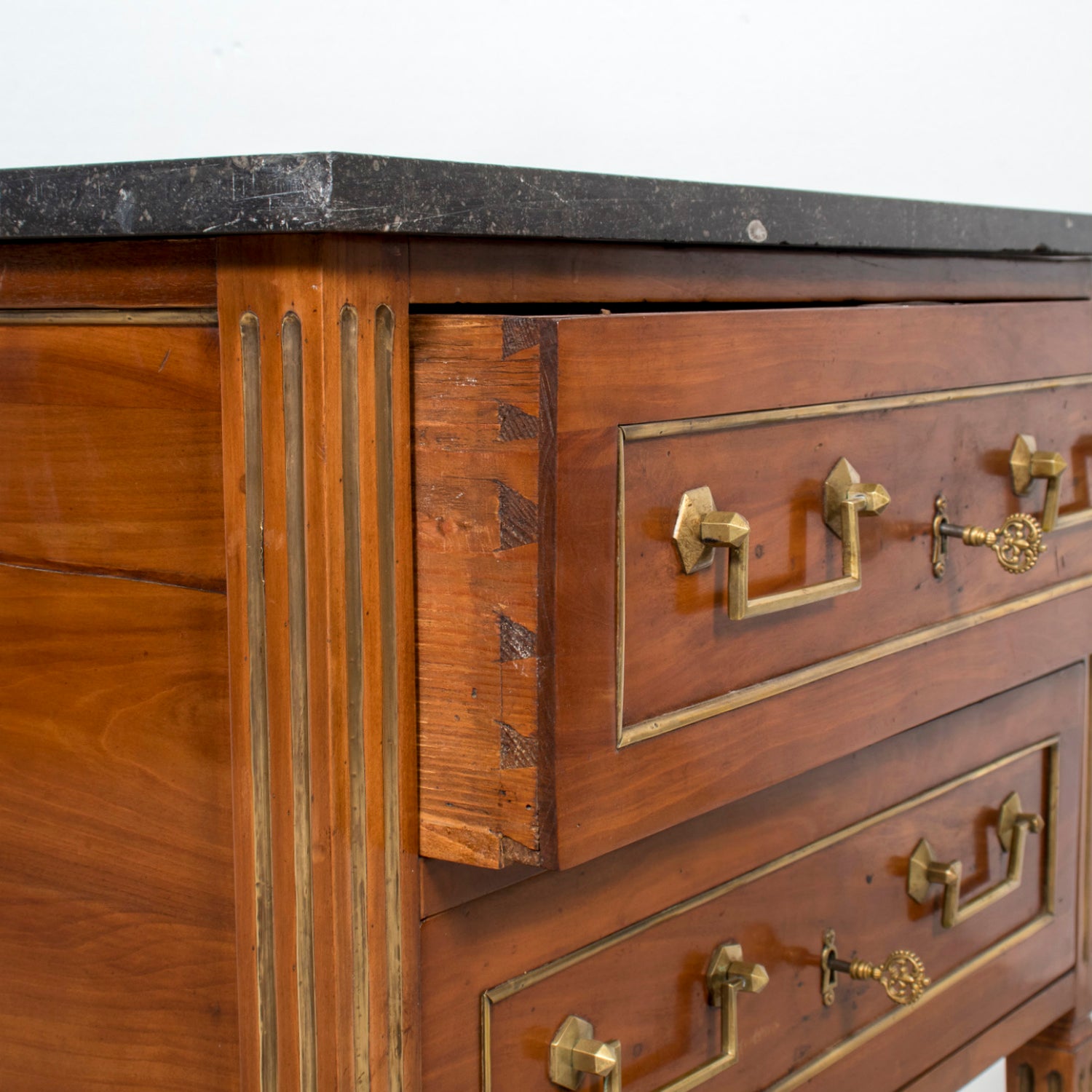 19th Century French Louis XVI Petite Commode with Black Marble Top