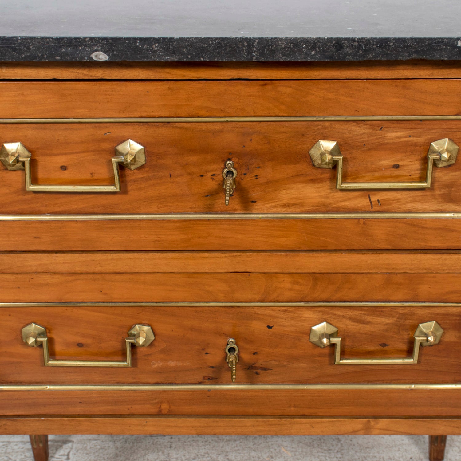 19th Century French Louis XVI Petite Commode with Black Marble Top