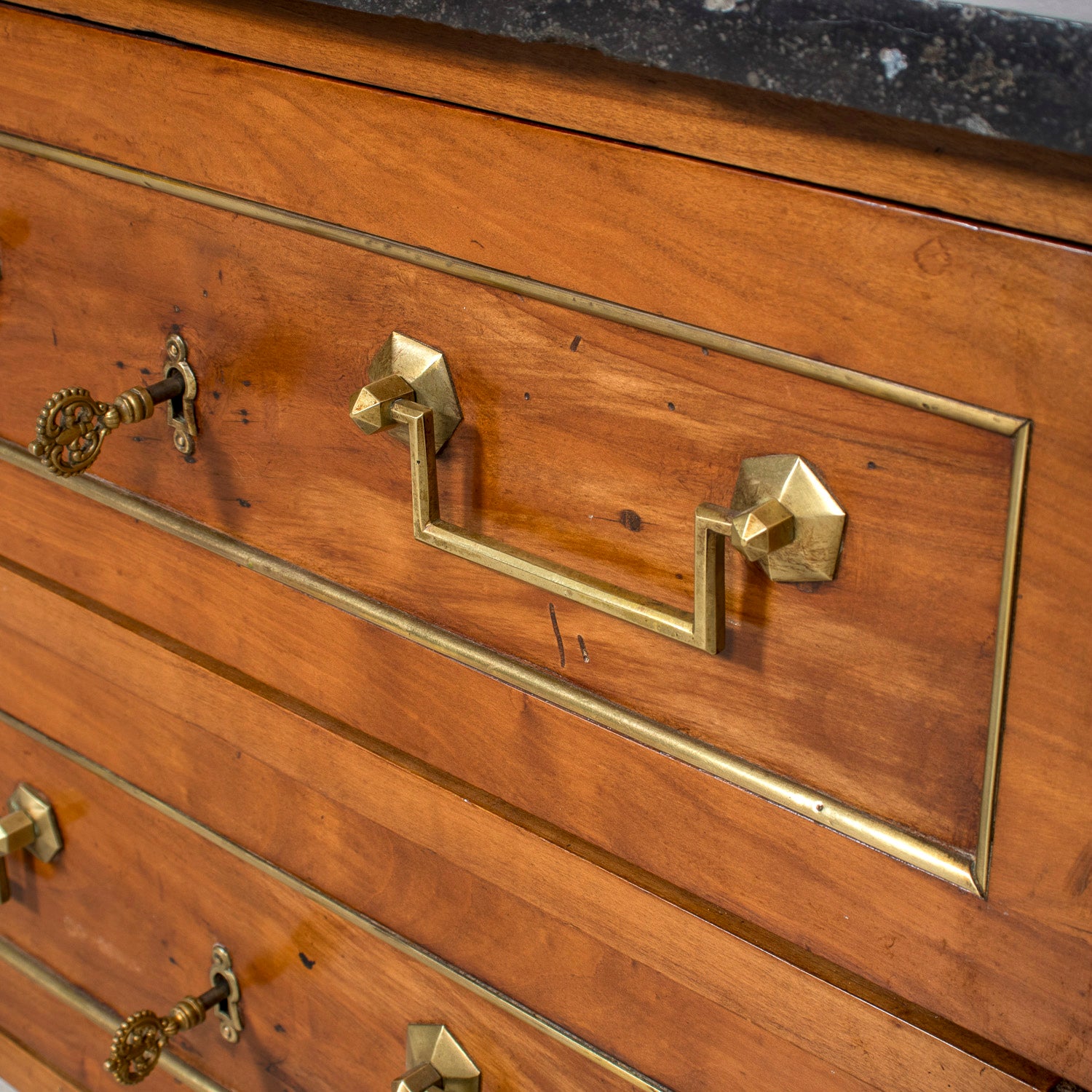 19th Century French Louis XVI Petite Commode with Black Marble Top