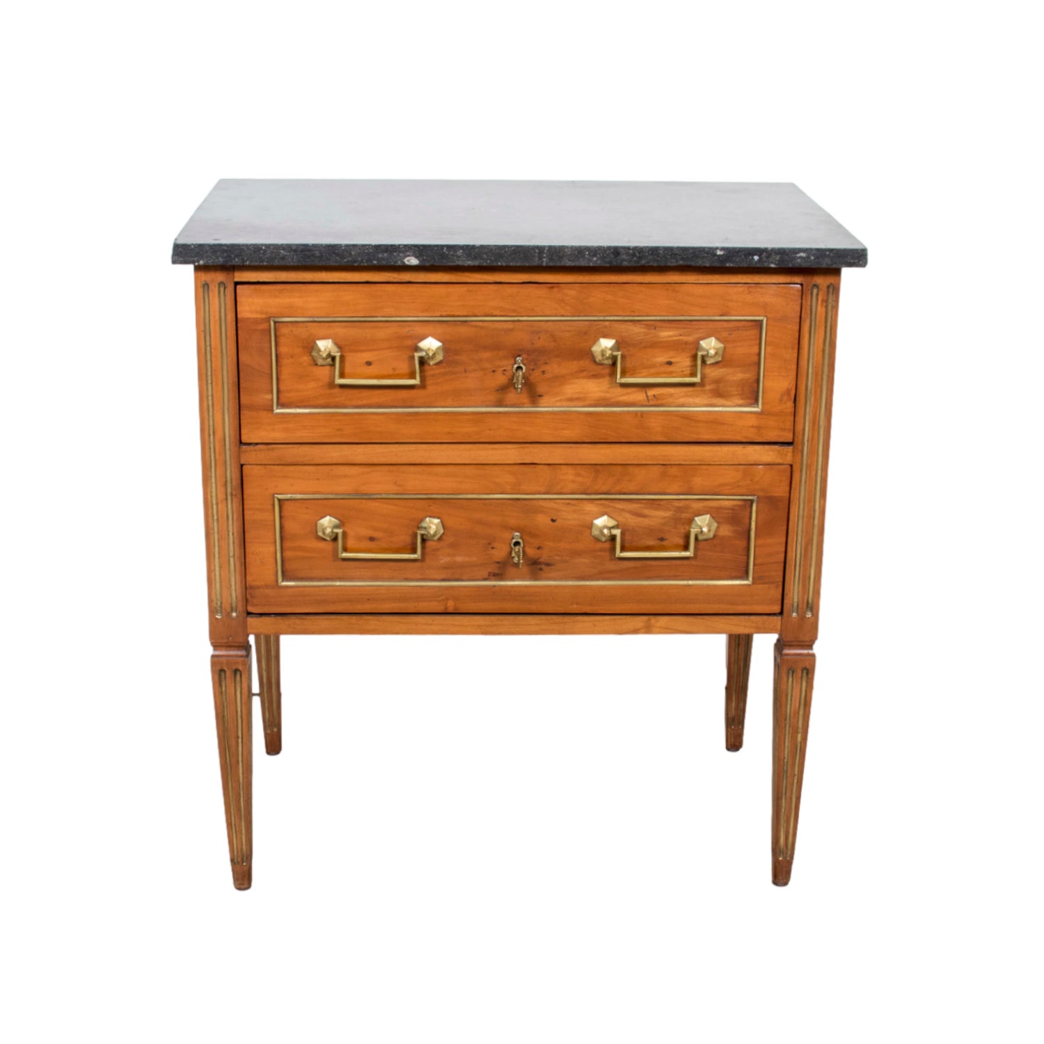 19th Century French Louis XVI Petite Commode with Black Marble Top