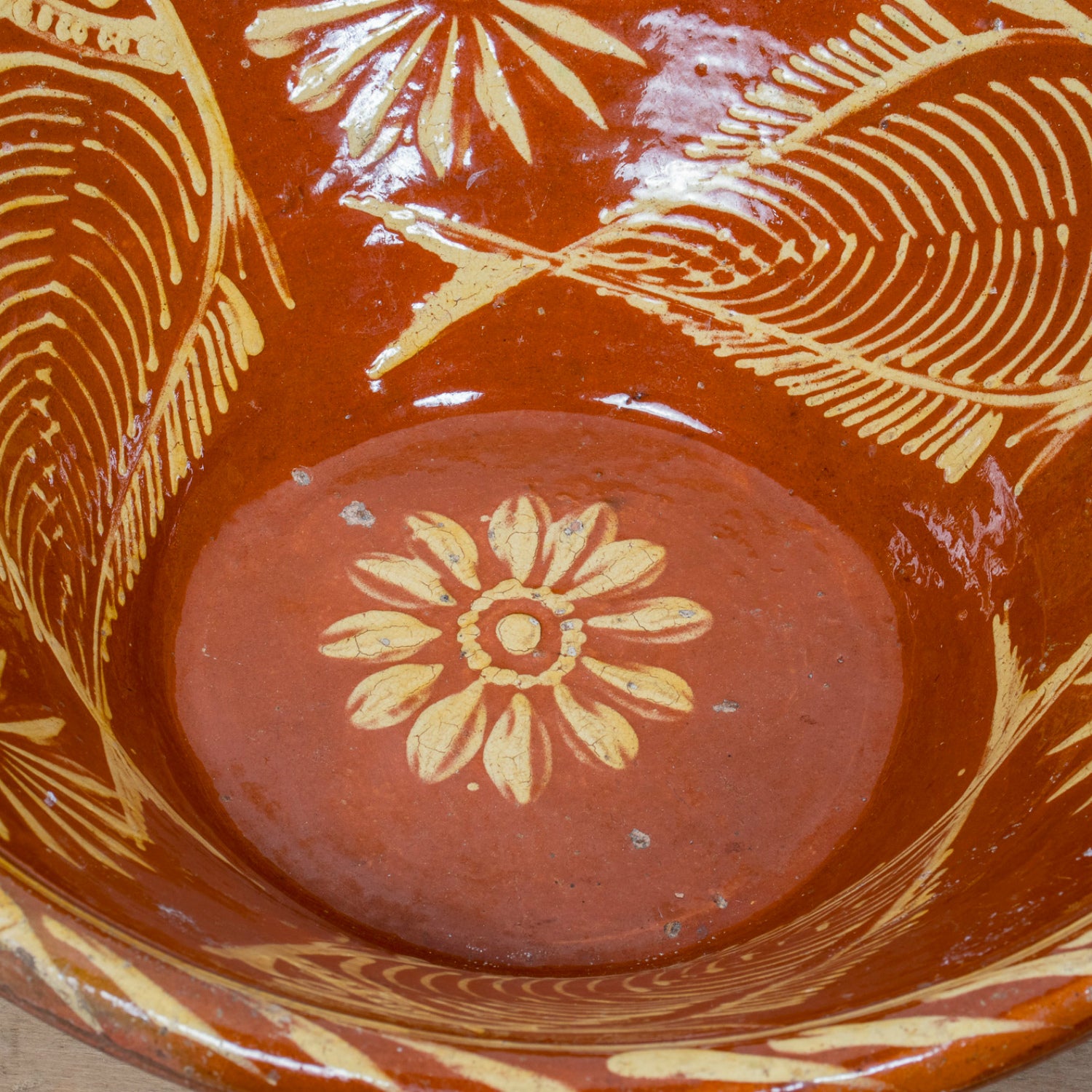 19th Century Portuguese Red Slipware  Bowl with Fish Motifs
