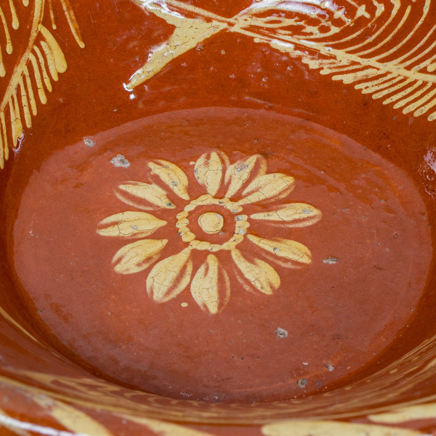 19th Century Portuguese Red Slipware  Bowl with Fish Motifs
