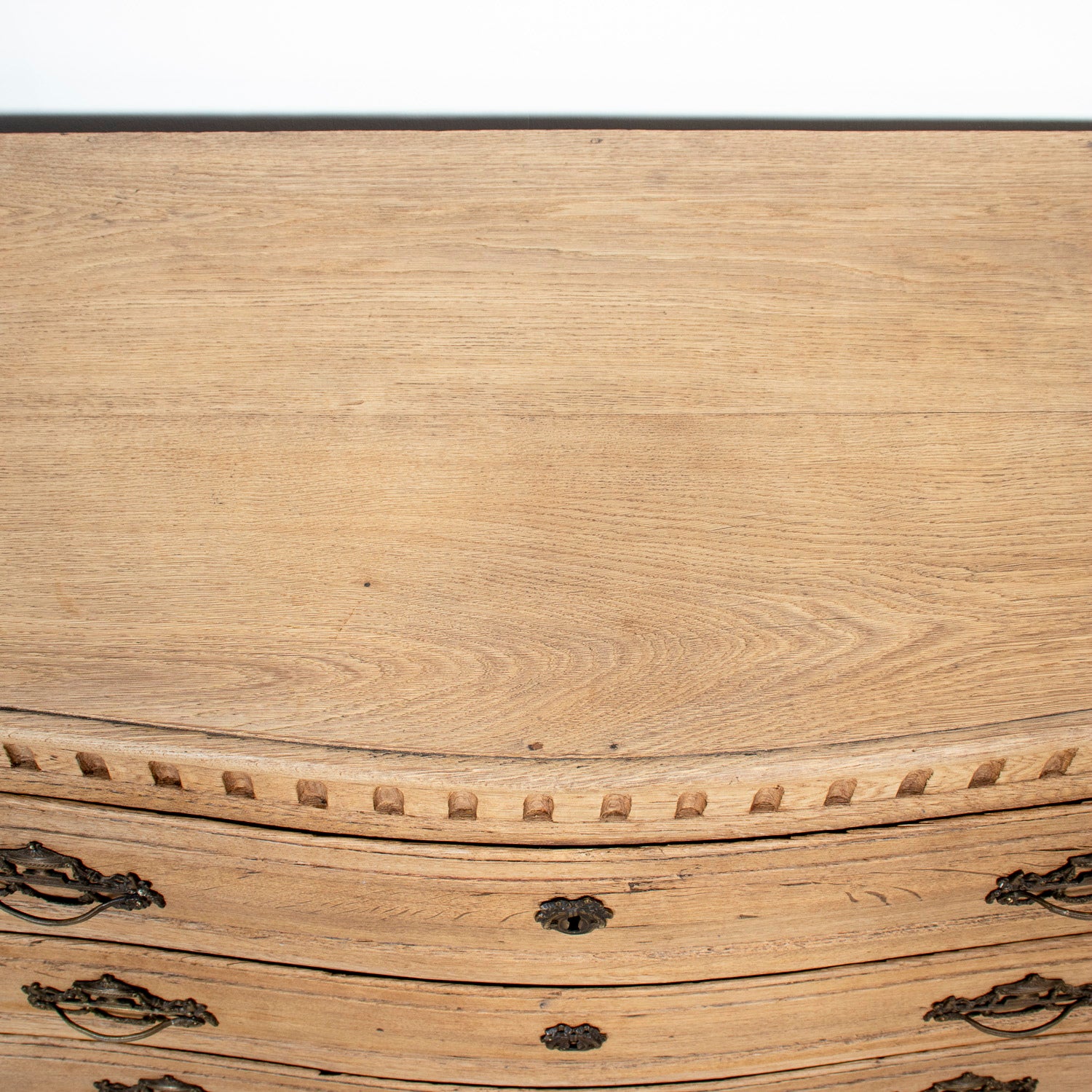 19th Century French Louis XVI Style Serpentine Front Bleached Oak Commode