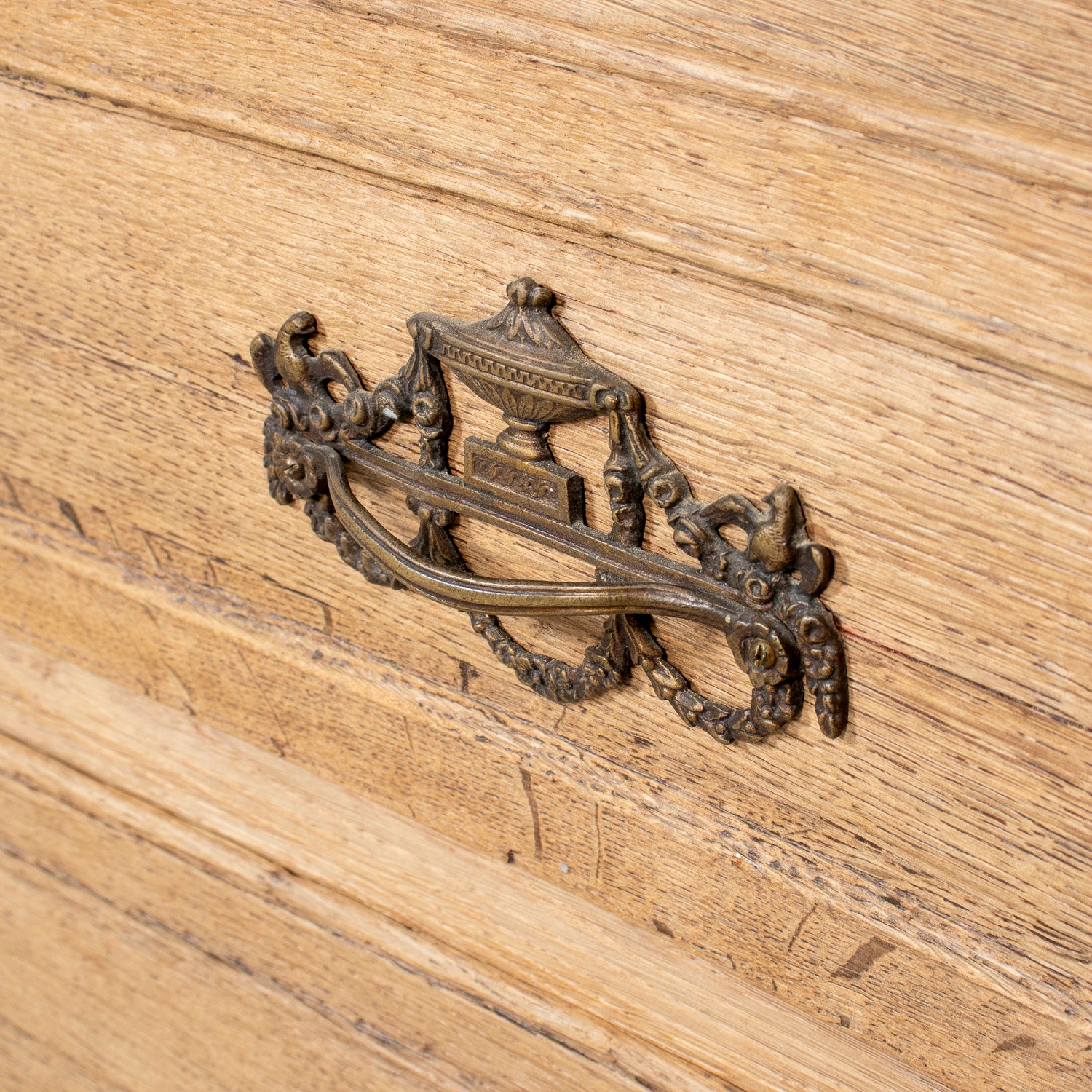 19th Century French Louis XVI Style Serpentine Front Bleached Oak Commode