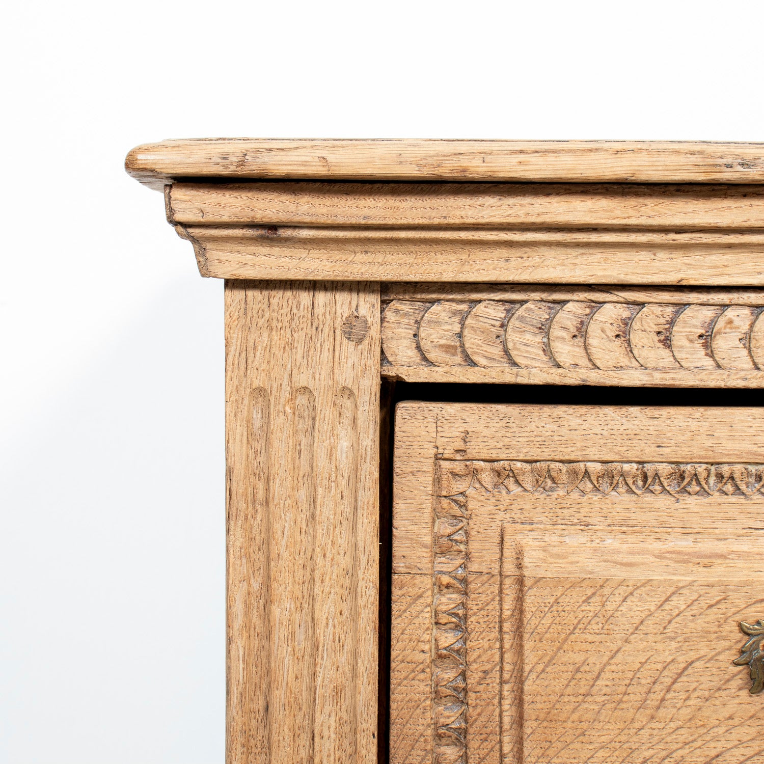 Mid-19th Century French Louis XVI Style Carved Bleached Oak Three-Drawer Serpentine Commode