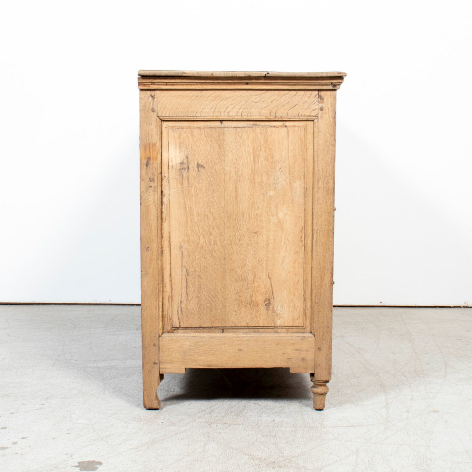 Mid-19th Century French Louis XVI Style Carved Bleached Oak Three-Drawer Serpentine Commode