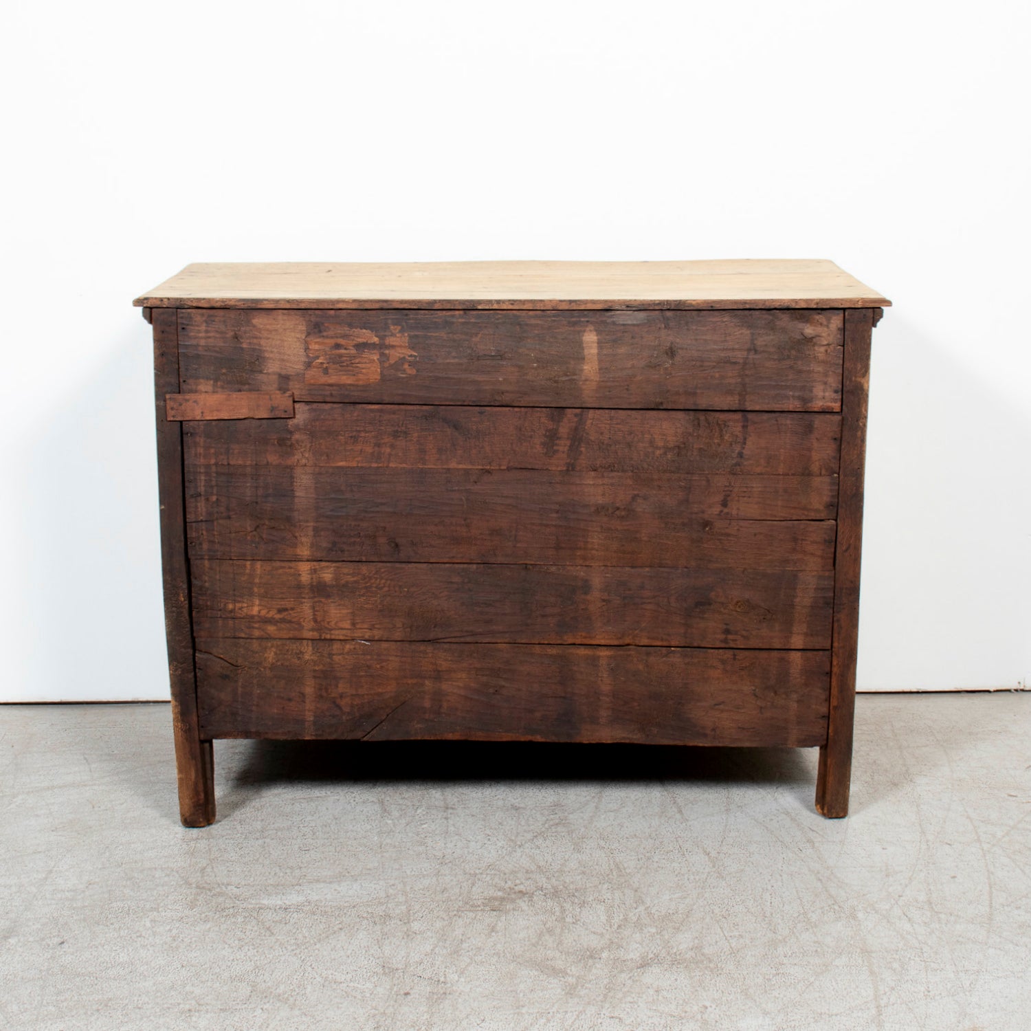 Mid-19th Century French Louis XVI Style Carved Bleached Oak Three-Drawer Serpentine Commode