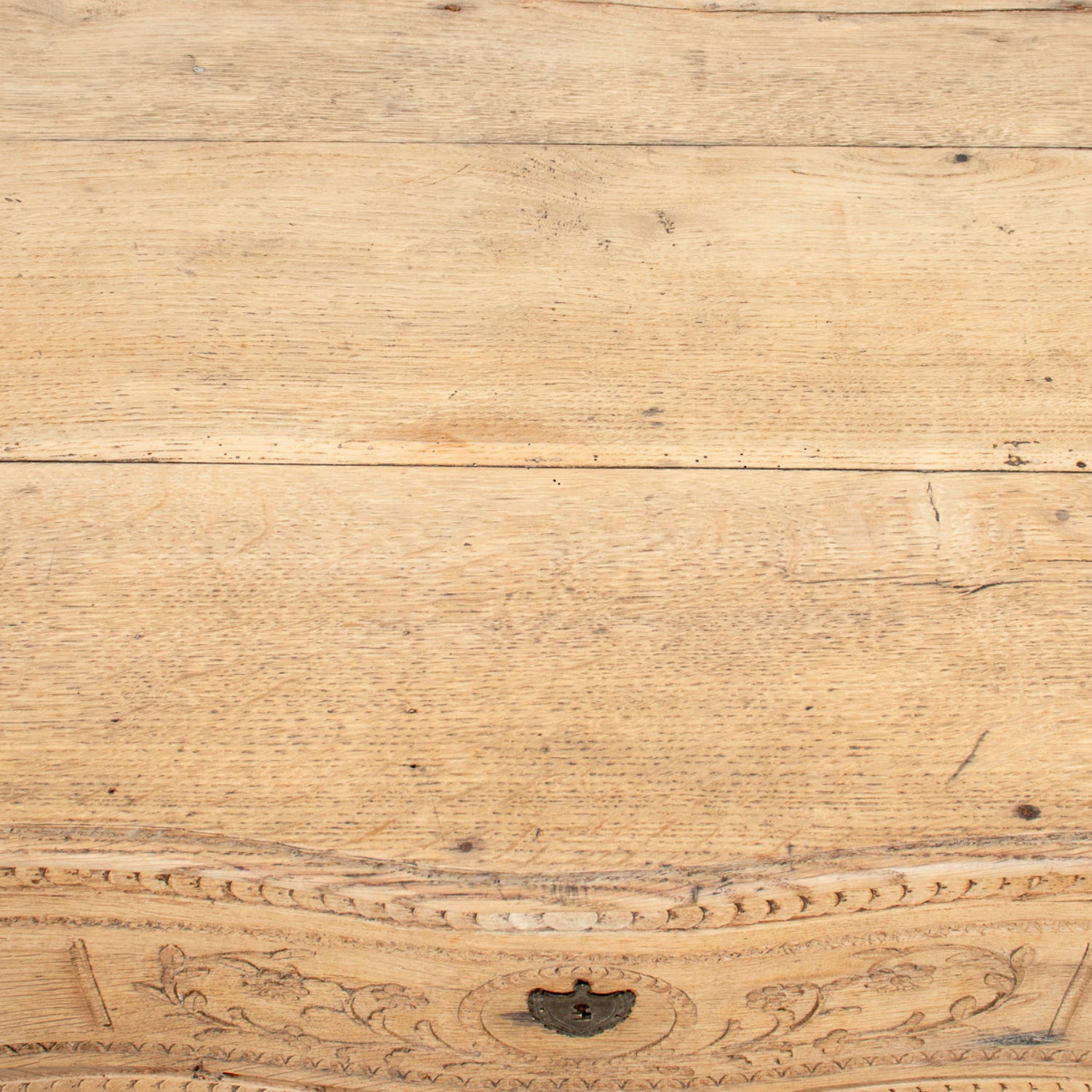 Mid-19th Century French Louis XVI Style Carved Bleached Oak Three-Drawer Serpentine Commode