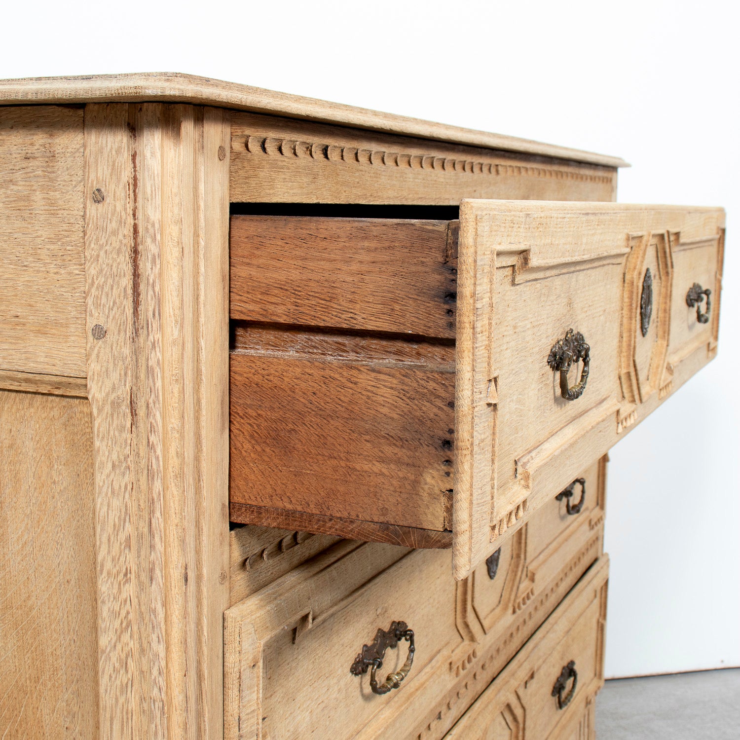 Mid-19th Century French Louis XVI Style Bleached Oak Neoclassical Commode