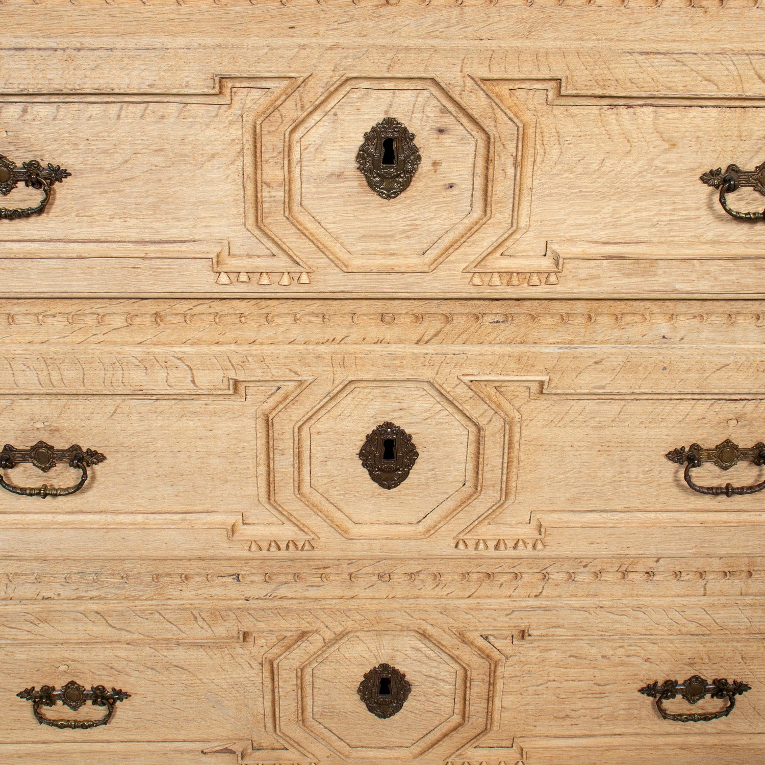 Mid-19th Century French Louis XVI Style Bleached Oak Neoclassical Commode