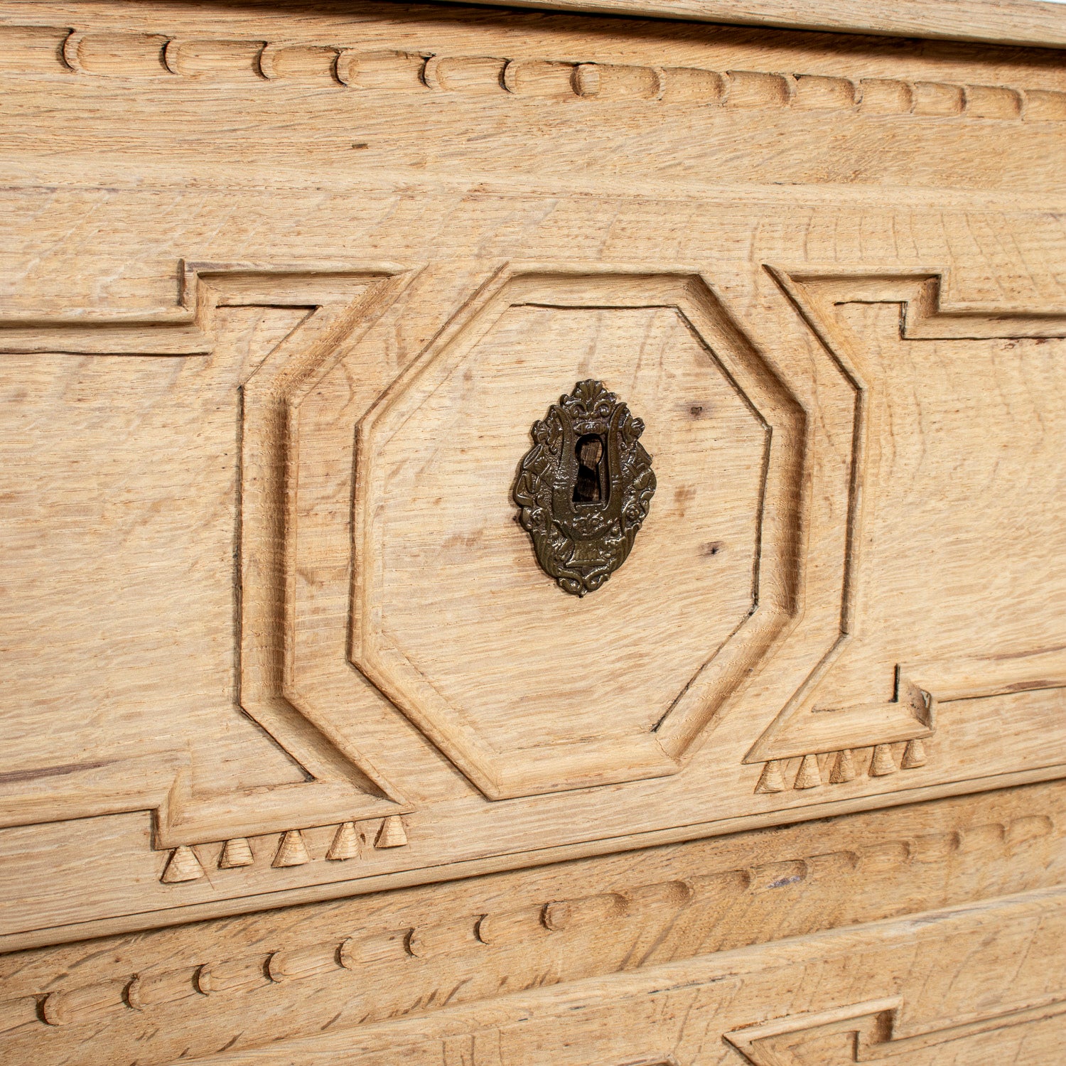 Mid-19th Century French Louis XVI Style Bleached Oak Neoclassical Commode