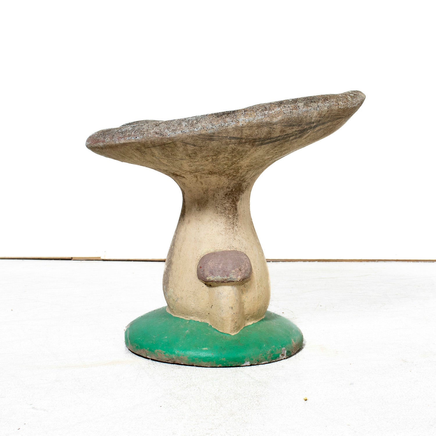 Vintage French Cast Concrete Mushroom Garden Seat, Mid-20th Century