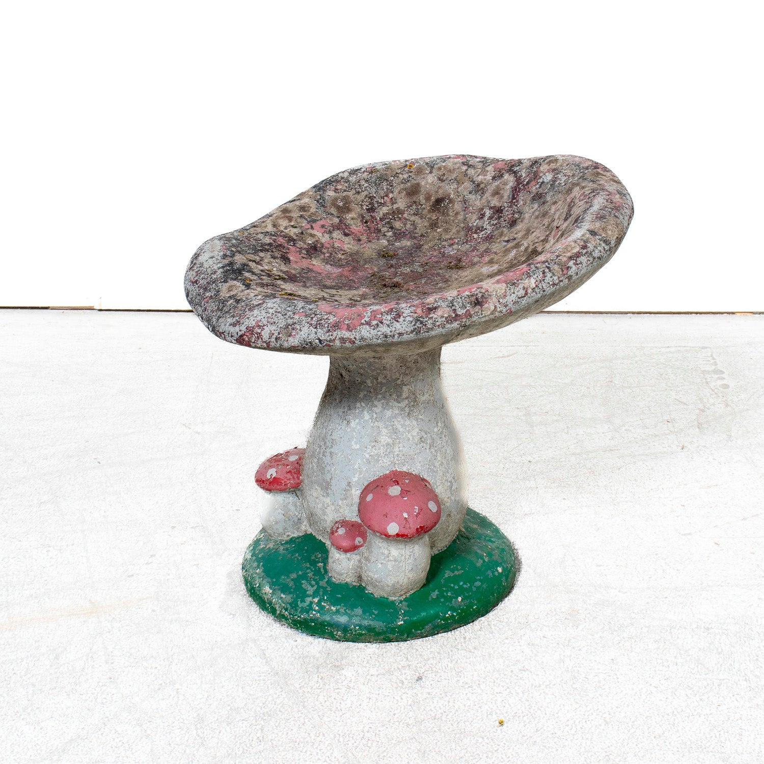 Mid-20th Century French Cast Concrete Mushroom Garden Seat or Stool