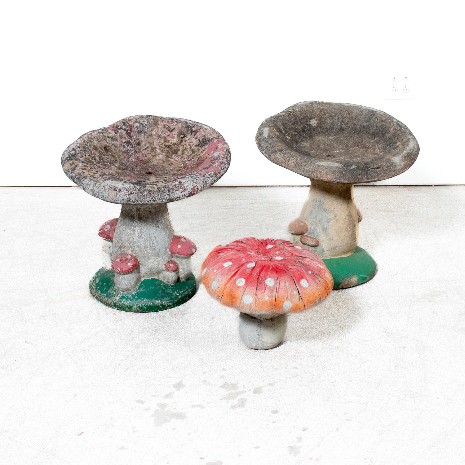 Mid-20th Century French Cast Concrete Mushroom Garden Seat or Stool