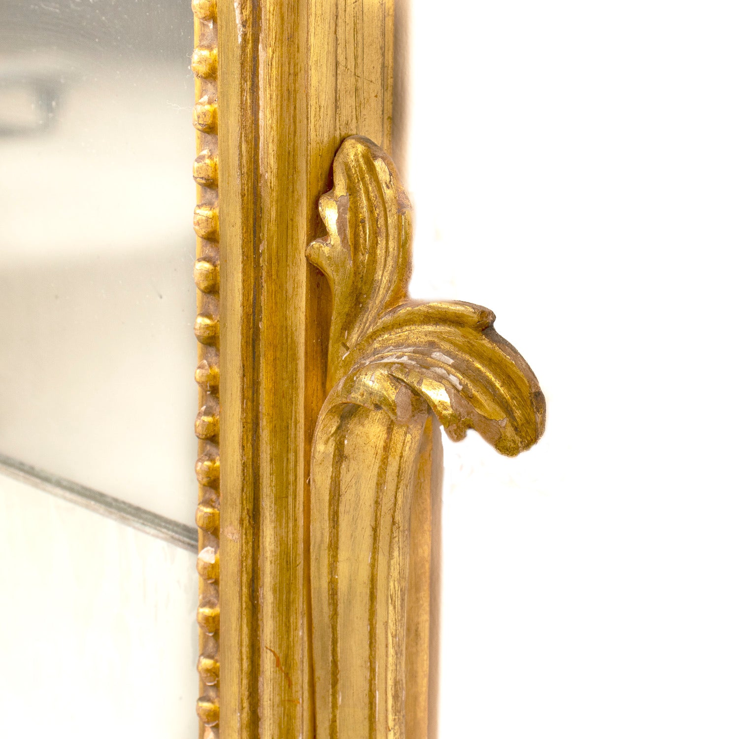 19th Century French Louis XVI Style Giltwood Pareclose Mirror with Original Mercury Glass