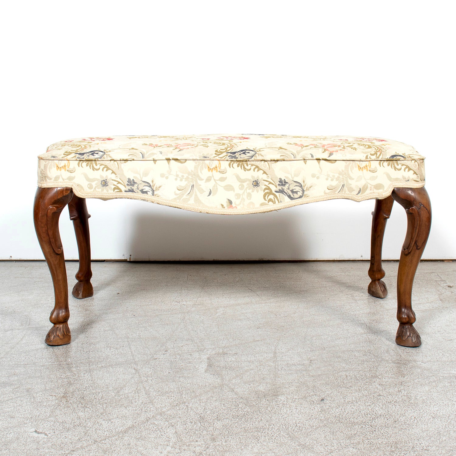 Mid-18th Century French Louis XV Period Carved Walnut Lyonnais Bench