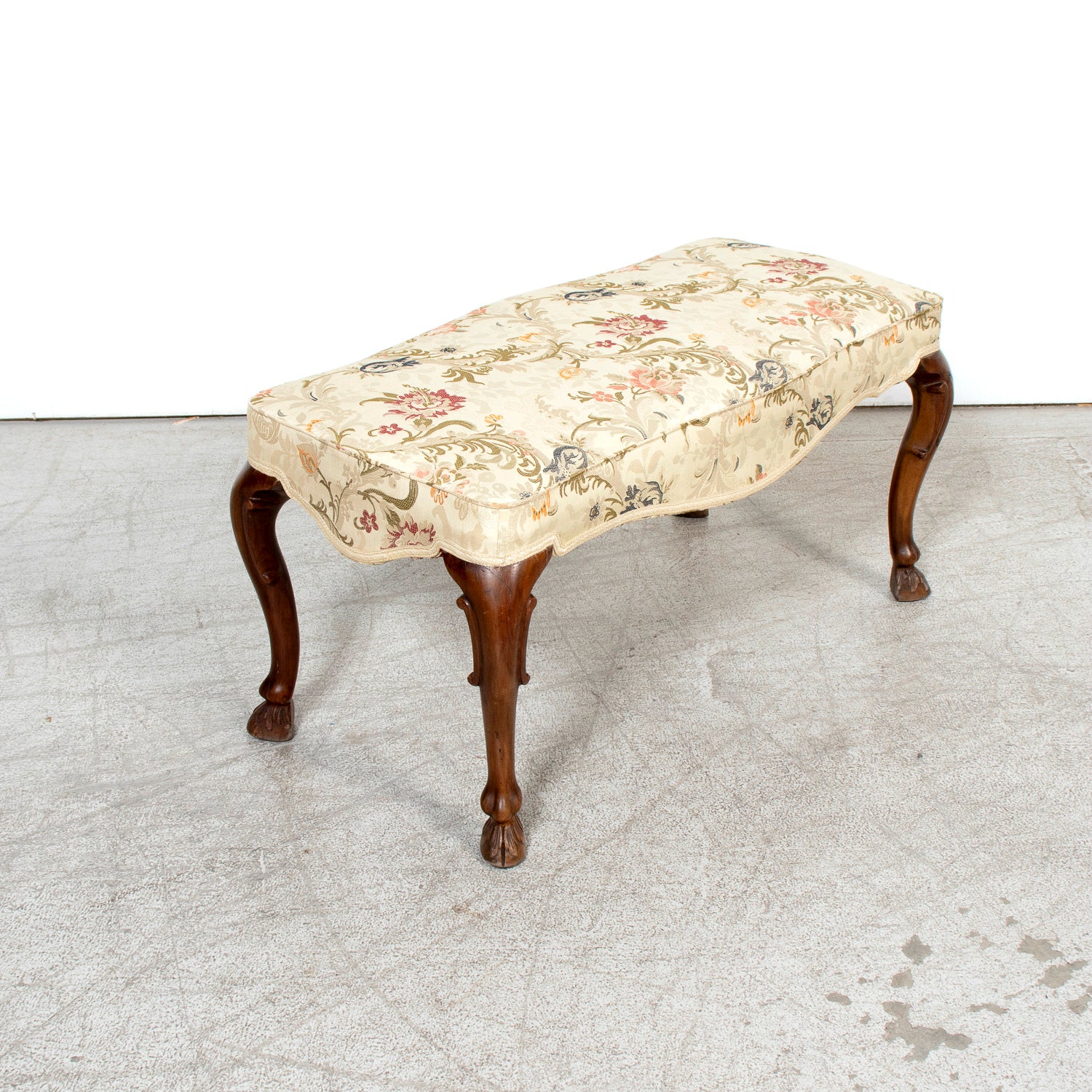 Mid-18th Century French Louis XV Period Carved Walnut Lyonnais Bench